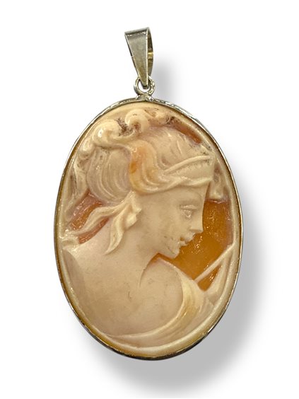 Pendant Mandile 1922 Woman Cammei  in Silver Conchiglia 2MCICM49.2 - 2MCICM49.2
